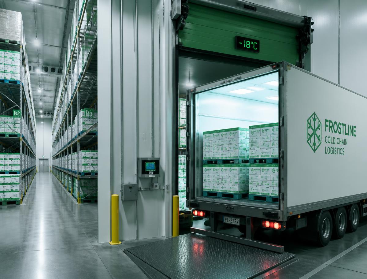 Refrigerated trailer loading at a temperature-controlled distribution dock